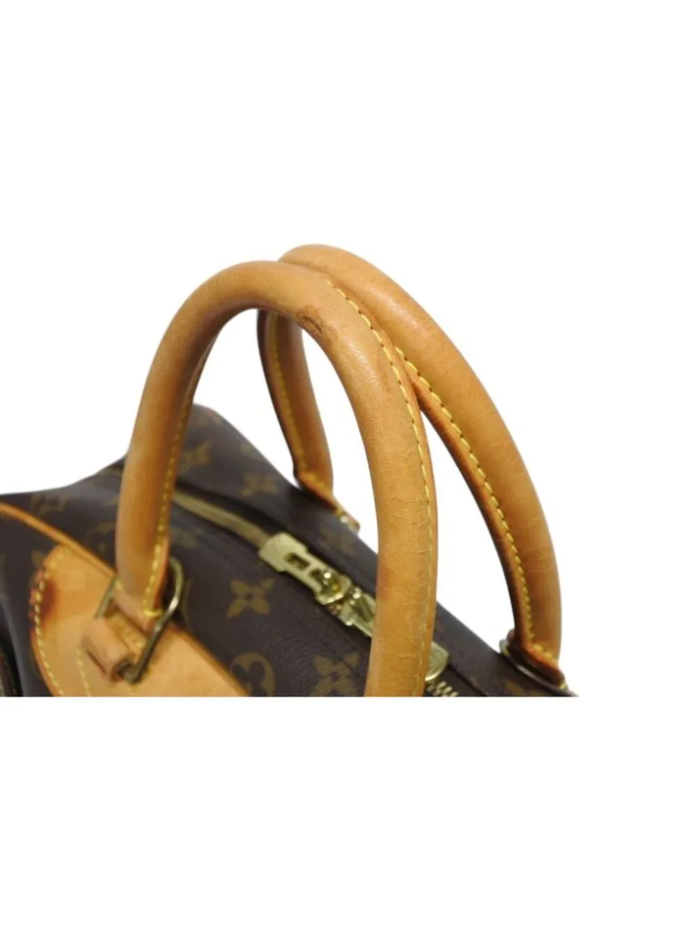 Louis Vuitton Monogram Deauville Handbag Brown Logo Bag